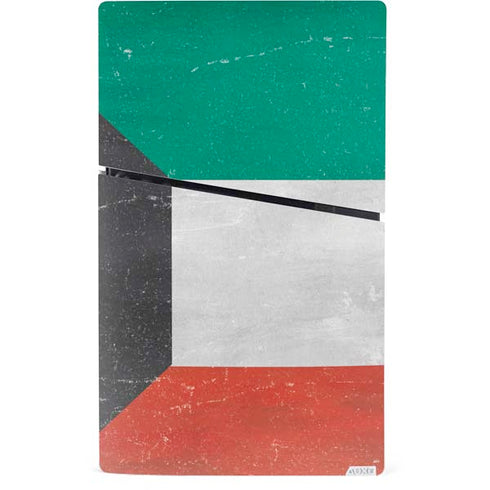 Kuwait Flag Distressed PS5 Slim Digital Edition Console Skin